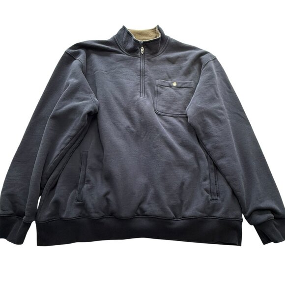 Duluth Trading Souped-Up 1/4 Zip Sweatshirt Mens Sz 2XL Waffle‎ Mock Navy Heavy - Picture 2 of 8